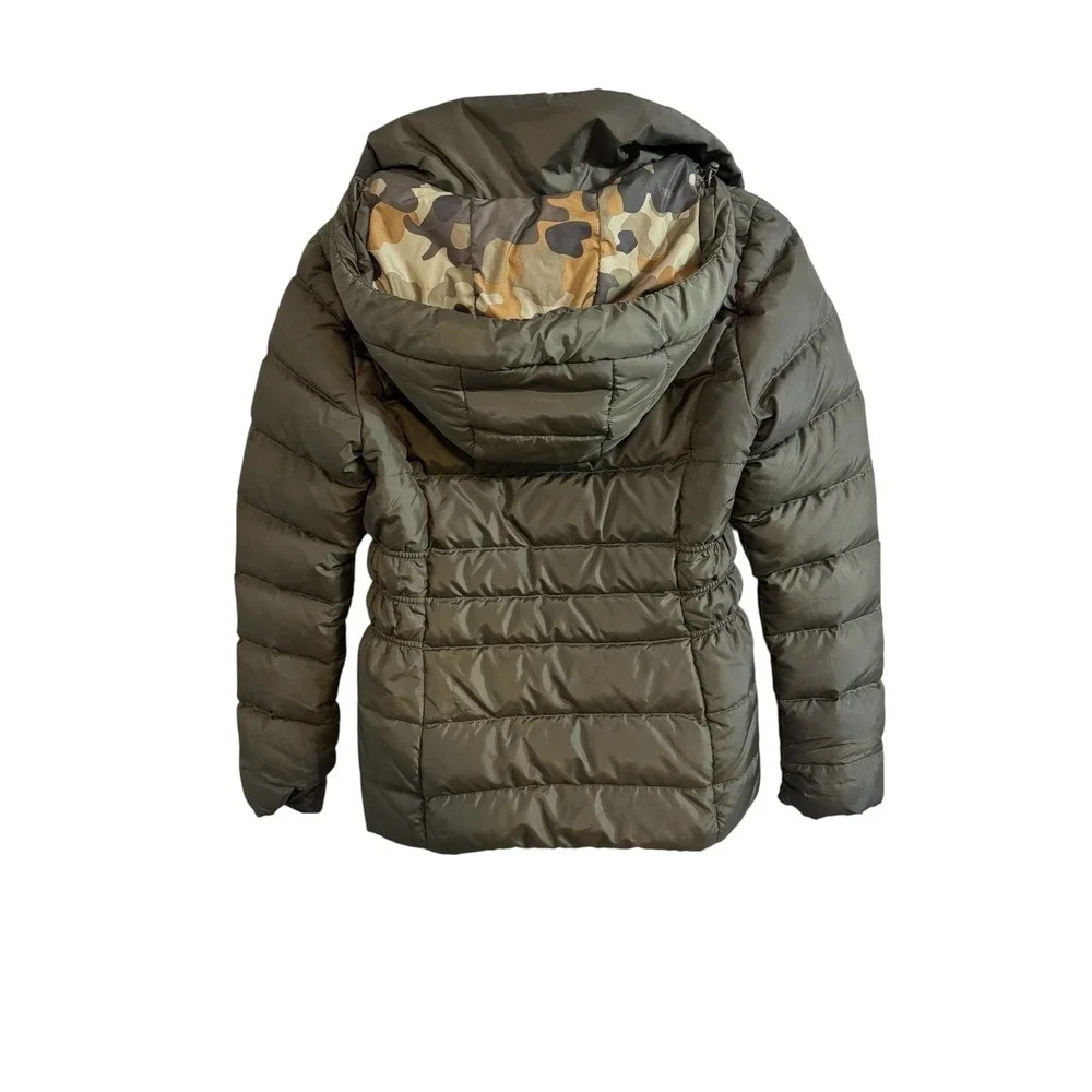 🚨The North Face💛‎ 💚💛Womens 550 Down Puffer Jacket Olive Green Camo Trim XS